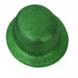 Sombrero Bombín Verde Escarchado 26 cm