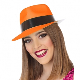 Sombrero Plástico Naranja Neon