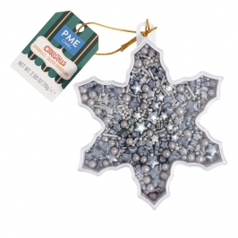 Sprinkles Navideños Copo de Nieve Plateado 76 g - PME