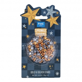 Sprinkles Estrellas Doradas y Plateadas 25 gr Sprinkles Estrellas Doradas y Plateadas 25 gr
