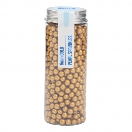Sprinkles perlas doradas PME 8 mm bote 40 g decoración repostería