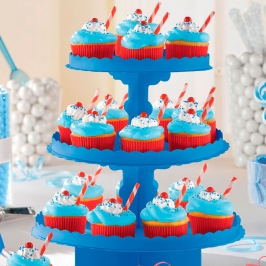 Stand para Cupcakes y Dulces Azul Royal