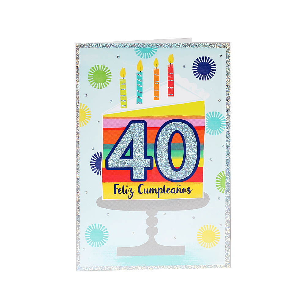 Feliz 40 cumpleaños globos tarjeta de felicitación de fondo