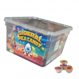 Tarro Sideral Pica Candy Intervan 135 unidades caramelos efervescentes surtidos