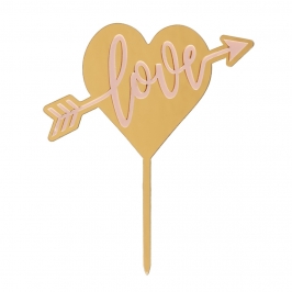 Topper para Tarta Love Rosa 13 cm