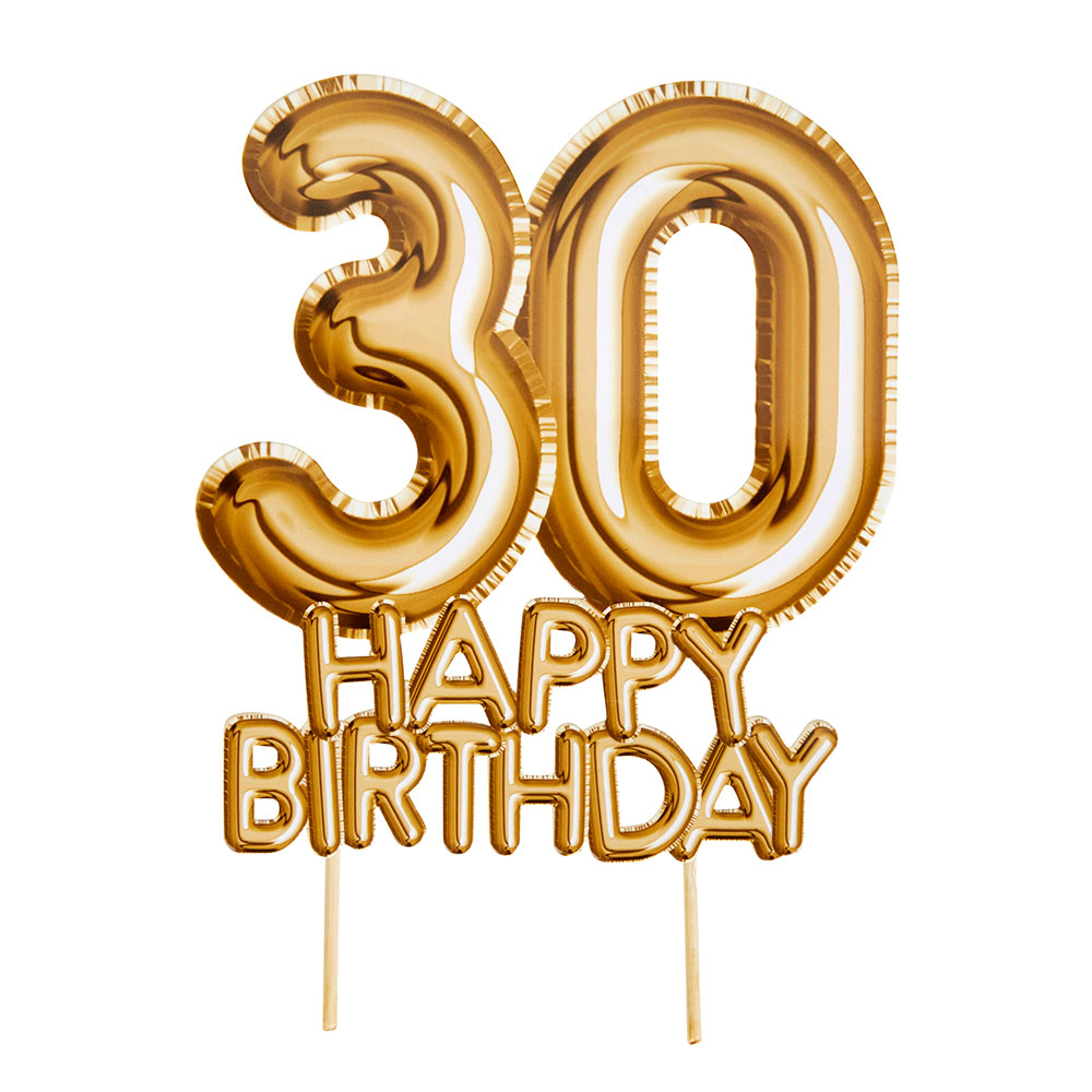 ▷ Topper para Tartas 30 Cumpleaños Oro - Envíos 24 horas ✓