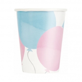 Vasos de papel revelación de género rosa y azul pack 8 unidades