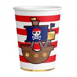 Vasos de papel Tesoro Pirata 250 ml.