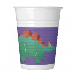 Vasos de Plástico Dinosaurio Roar 200 ml 8 ud