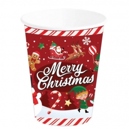 Vasos Desechables Merry Christmas 240 ml - 6 ud