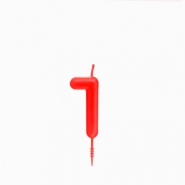 Vela de cumpleaños número 1 roja de 6 cm para tartas