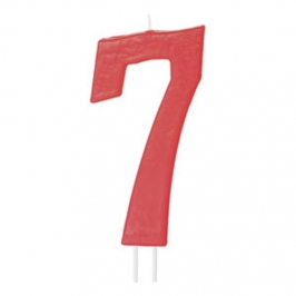 Vela Número 7 Roja 12cm