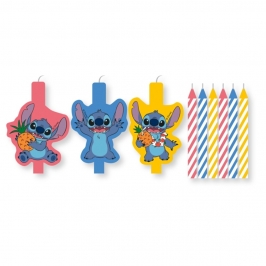 Velas Stitch 3 más 6 unidades para tartas de cumpleaños infantiles