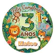Pegatinas Personalizadas Cumpleaños 3 años