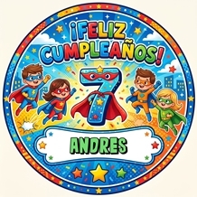 Pegatinas Personalizadas Cumpleaños 7 años