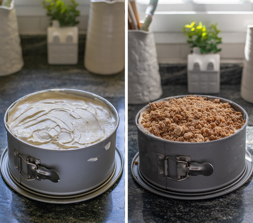 Tarta helada de vainilla y caramelo salado
