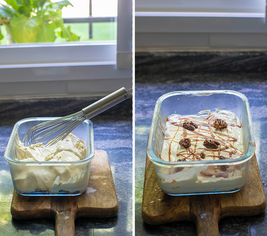 Helado de nueces de pecan y caramelo salado