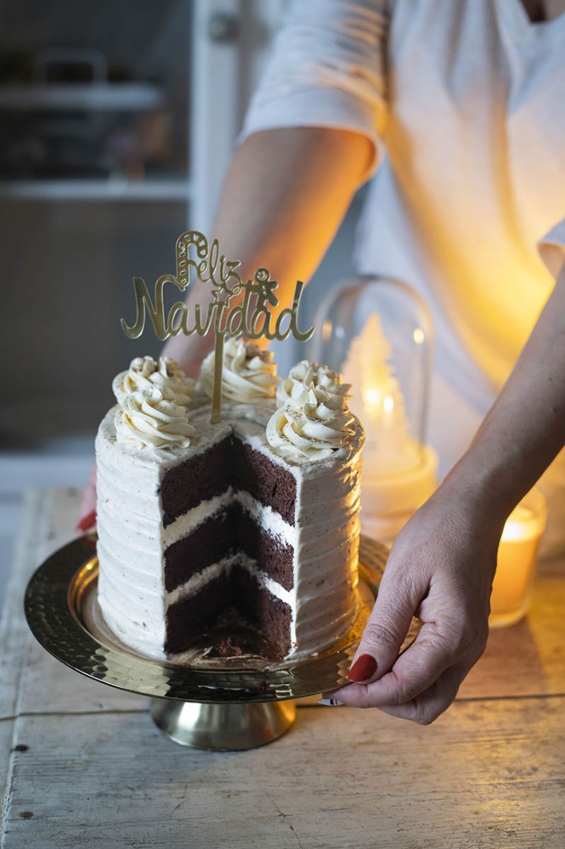 Tarta de navidad con crema especiada