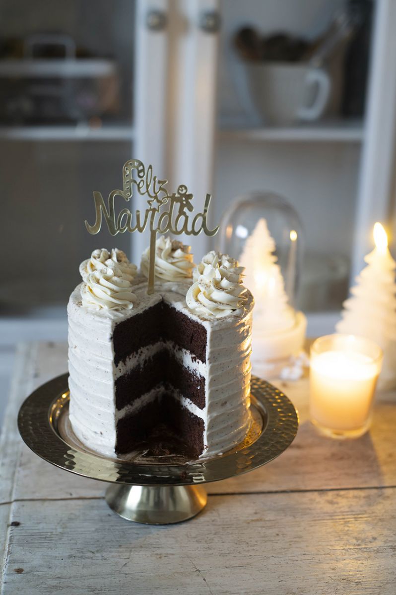 Tarta de navidad con crema especiada