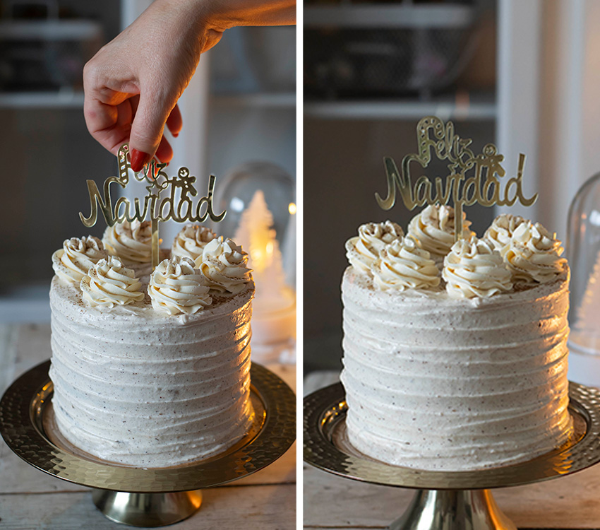 Tarta de navidad con crema especiada