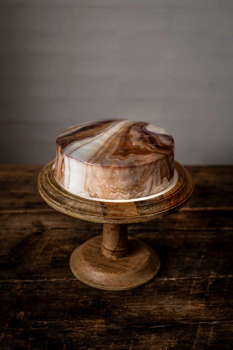 Tarta Tiramisú con Glaseado Espejo Marmolado