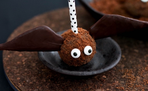 Cake Pops murciélago para Halloween