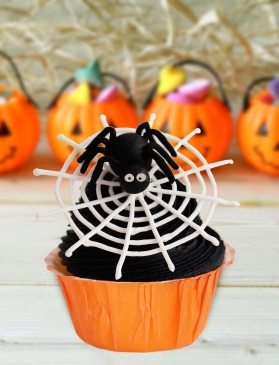 Cupcakes halloween con telaraña ¡ y arañita !