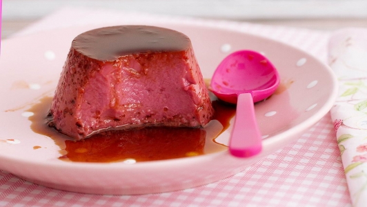 Flan con sabor a violeta