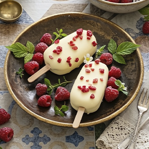 Magnum de limonada rosa con gominolas de frambuesa