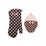 Set Guantes de Horno Brown & Pink polka dot