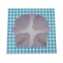 Caja cupcakes 4 uds. Gingham color celeste