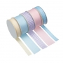 Juego de 5 Cintas Decorativas Colores Pastel