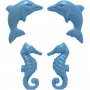 Molde silicona Caballitos de mar y delfines