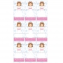 Juego de 9 Impresiones en Papel de Azúcar Comunión Niña Modelo C Rectangular 