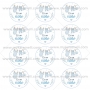 Juego de 12 pegatinas de 6 cm Baby Shower Niño Mod B