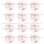 Juego de 12 pegatinas de 6 cm Baby Shower Niña Mod C