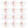 Juego de 12 pegatinas de 6 cm Baby Shower Niña Mod A