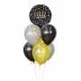 Kit de Globos para Cumpleaños Dorado Negro 7 uds