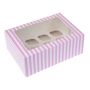 Caja para 12 mini cupcakes Rosa y blanca