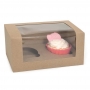 Caja para 2 Cupcakes Kraft 3 Ud