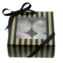 Caja para 4 cupcakes Luxury negro y oro