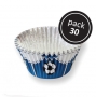 Cápsulas para cupcakes fútbol azules