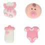 Decoraciones de Azúcar Bebé Niña 12 ud