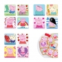 Juego de 12 impresiones de Peppa Pig cuadradas