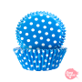 Capsulas Cupcake Azules Con Lunares - 24 Unidades