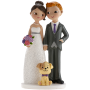 Figura para Tarta Pareja con Perro 16 cm