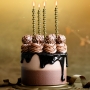 Velas Cumpleaños Burbujas Doradas 14 cm - 6 ud