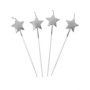 Velas de estrella plateada 5 ud - Pastkolor