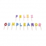 Velas Felíz Cumpleaños Colores 15 pcs