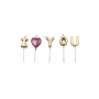 Velas i love you doradas 5 uds - Pastkolor